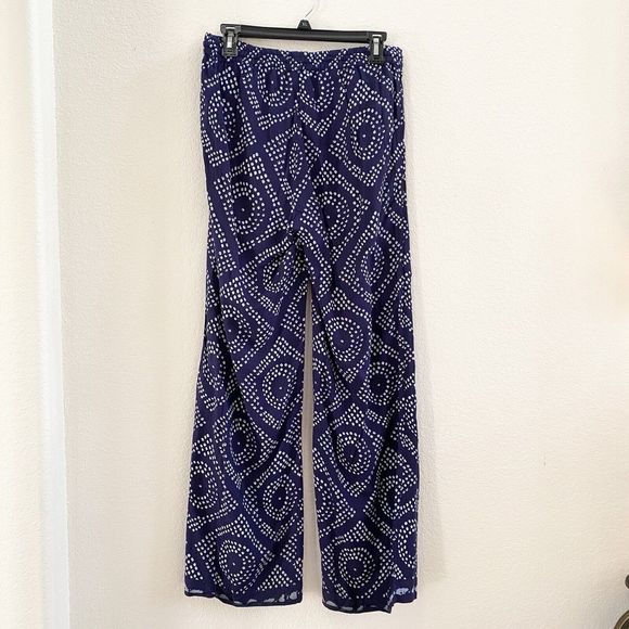 Sanctuary Womens Pants Blue‎ White Dots Drawstring Pockets Pull On Size Medium - Picture 8 of 11